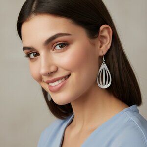 Elegant Balloon design 3D Printed Earrings on Sterling Silver Hooks